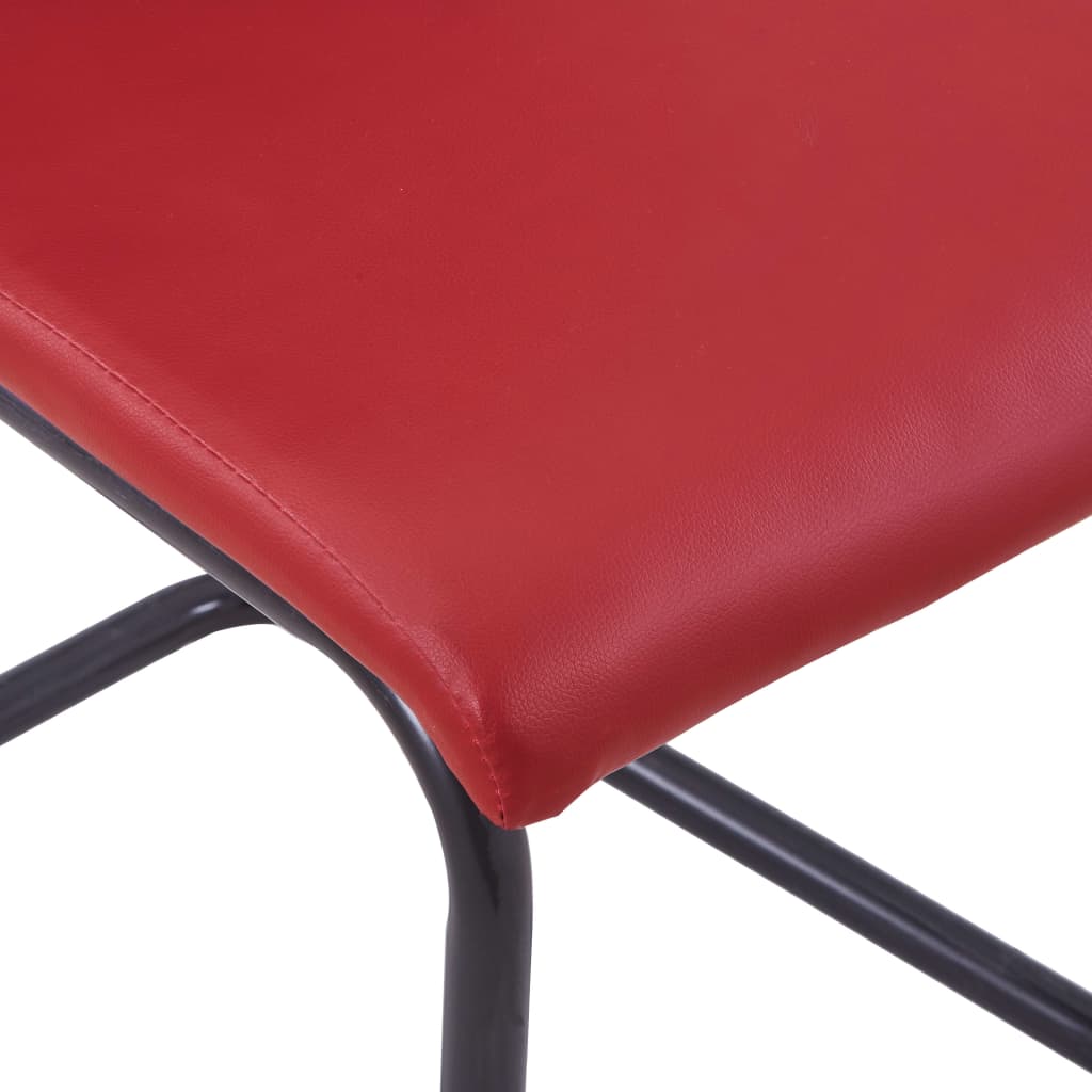 Dining Chairs 2 pcs Red Faux Leather