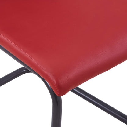 Dining Chairs 2 pcs Red Faux Leather