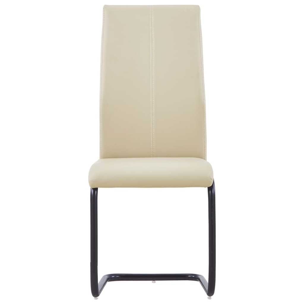 Dining Chairs 2 pcs Cappuccino Faux Leather