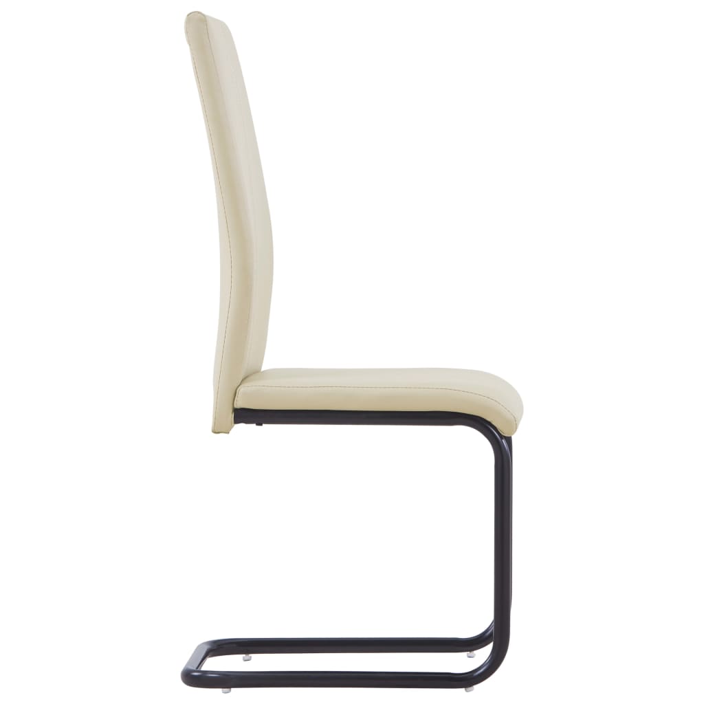 Dining Chairs 2 pcs Cappuccino Faux Leather