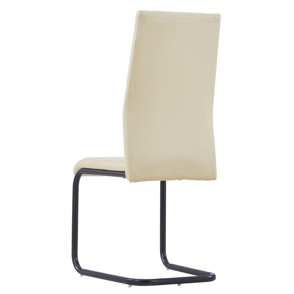 Dining Chairs 2 pcs Cappuccino Faux Leather