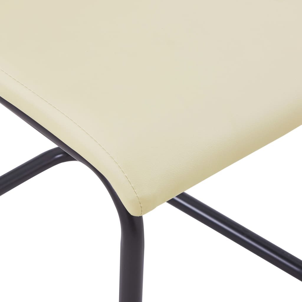 Dining Chairs 2 pcs Cappuccino Faux Leather