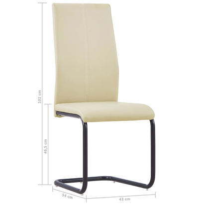 Dining Chairs 2 pcs Cappuccino Faux Leather