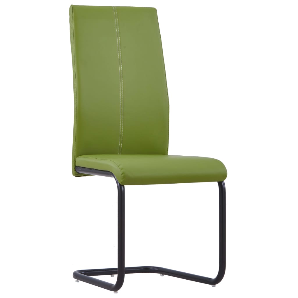 Dining Chairs 4 pcs Green Faux Leather