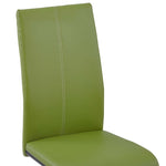 Cantilever Dining Chairs 4 pcs Green Leather