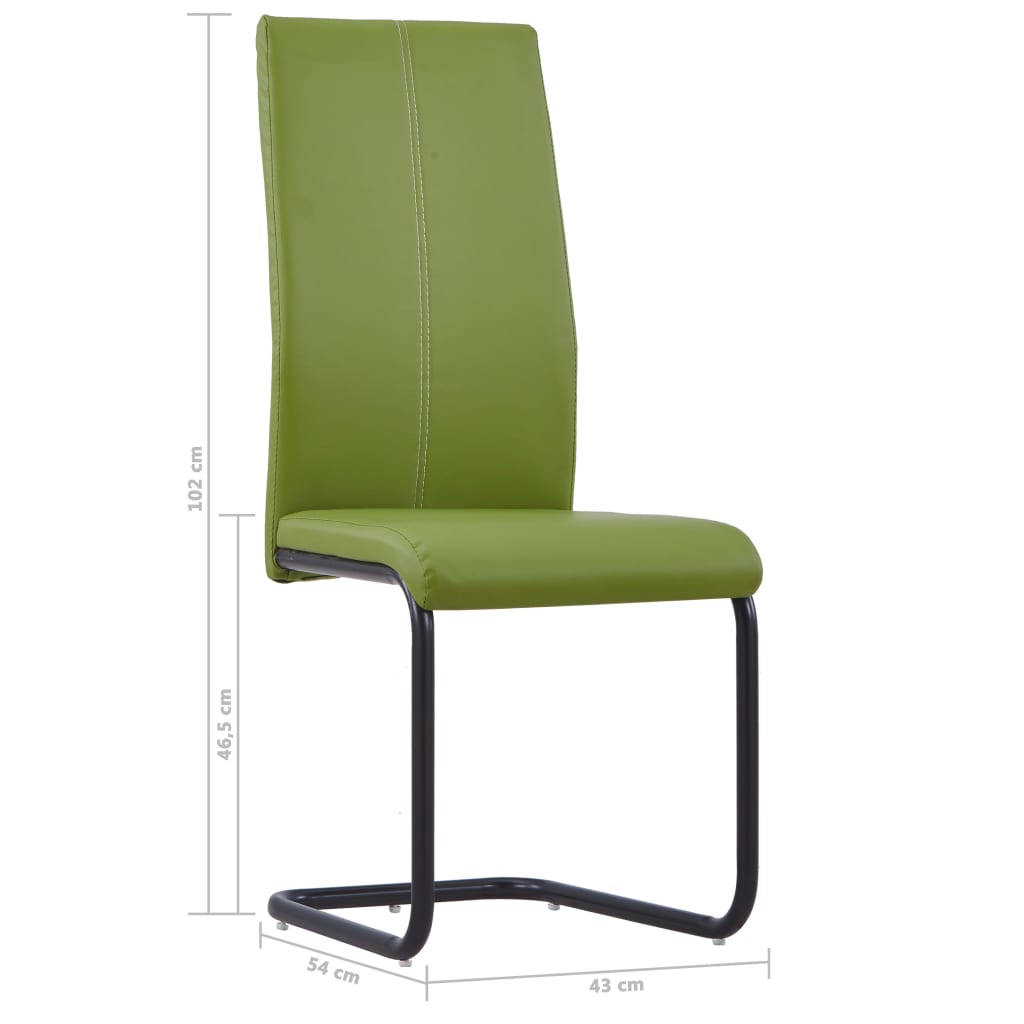 Dining Chairs 4 pcs Green Faux Leather