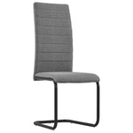 Cantilever Dining Chairs 4 pcs Light Grey Fabric