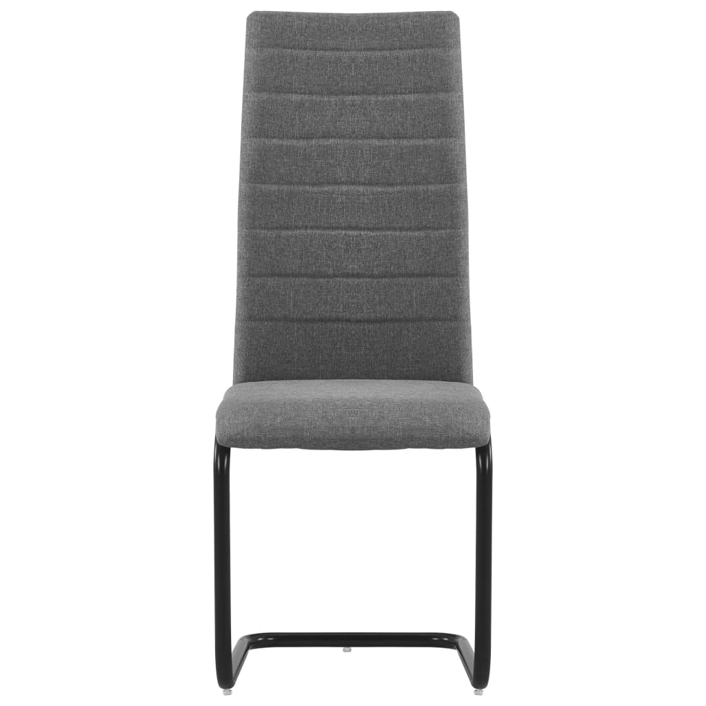 Dining Chairs 4 pcs Light Grey Fabric