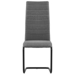 Cantilever Dining Chairs 4 pcs Light Grey Fabric