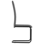 Cantilever Dining Chairs 4 pcs Light Grey Fabric