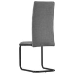 Cantilever Dining Chairs 4 pcs Light Grey Fabric