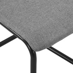 Cantilever Dining Chairs 4 pcs Light Grey Fabric
