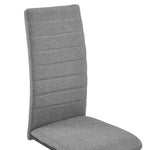 Cantilever Dining Chairs 4 pcs Light Grey Fabric