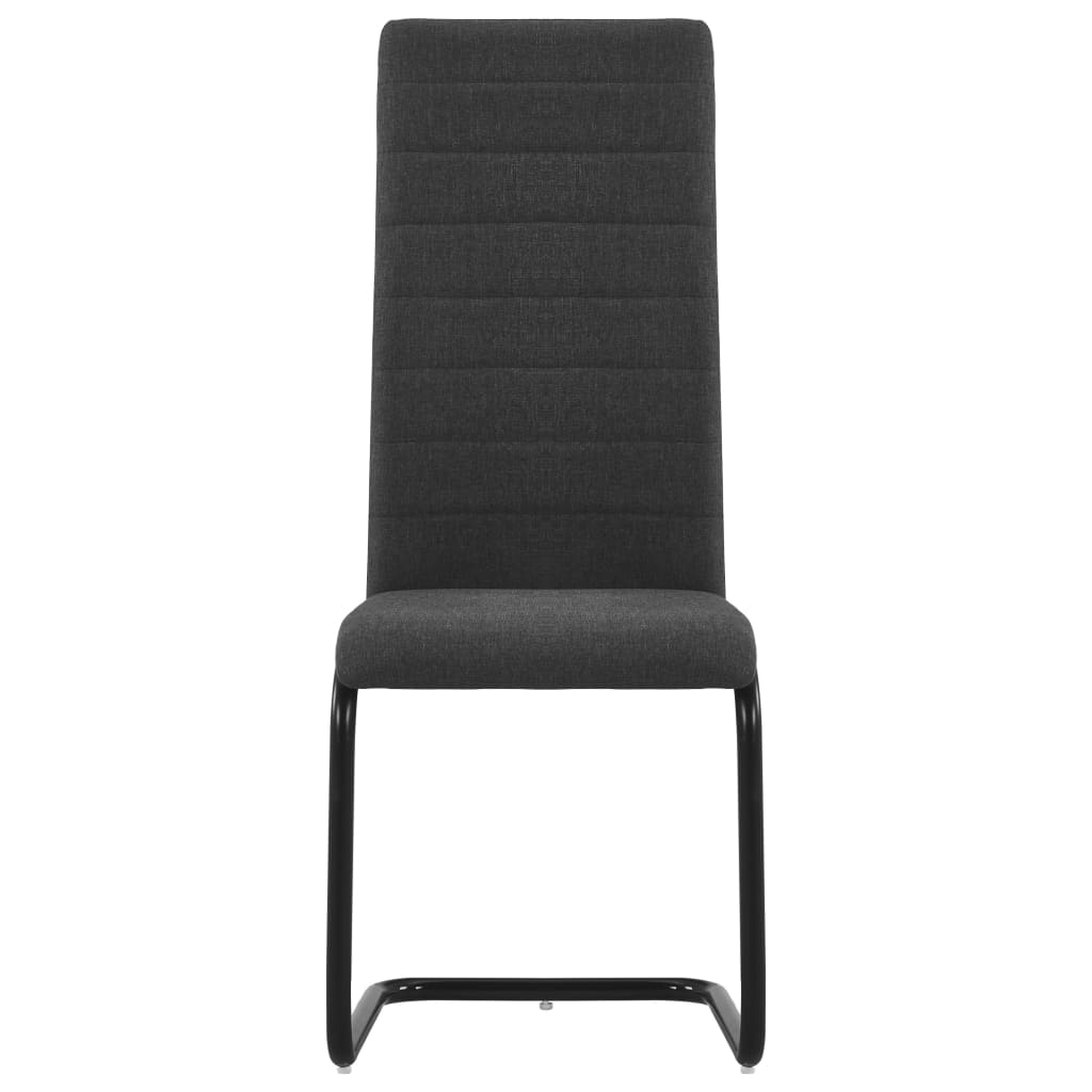 Dining Chairs 2 pcs Dark Grey Fabric