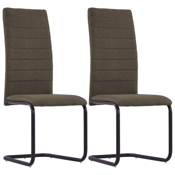  Dining Chairs 2 pcs Brown Fabric