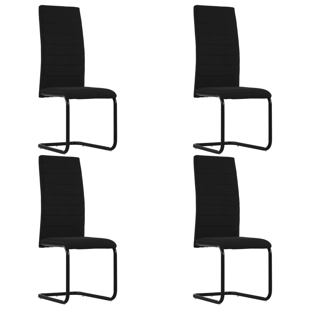 Dining Chairs 4 pcs Black Fabric