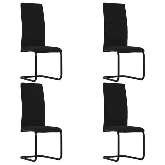 Dining Chairs 4 pcs Black Fabric