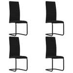 Cantilever Dining Chairs 4 pcs Black Fabric