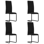 Cantilever Dining Chairs 4 pcs Black Fabric