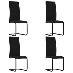 Dining Chairs 4 pcs Black Fabric