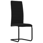 Cantilever Dining Chairs 4 pcs Black Fabric