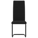Cantilever Dining Chairs 4 pcs Black Fabric