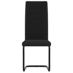 Cantilever Dining Chairs 4 pcs Black Fabric