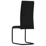 Cantilever Dining Chairs 4 pcs Black Fabric