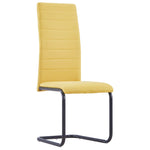 Cantilever Dining Chairs 4 pcs Yellow Fabric