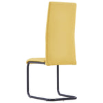 Cantilever Dining Chairs 4 pcs Yellow Fabric