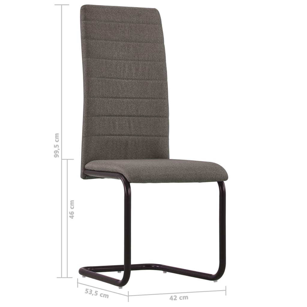 Dining Chairs 4 pcs Taupe Fabric