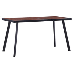 Dining Table Dark Wood and Black 140x70x75 cm MDF