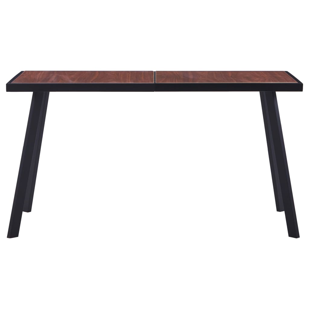 Dining Table Dark Wood and Black 140x70x75 cm MDF