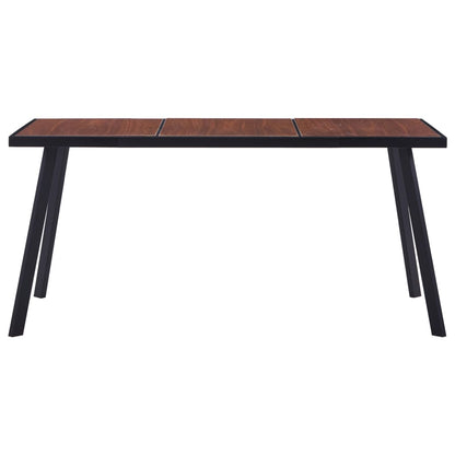 Dining Table Dark Wood and Black 160x80x75 cm MDF