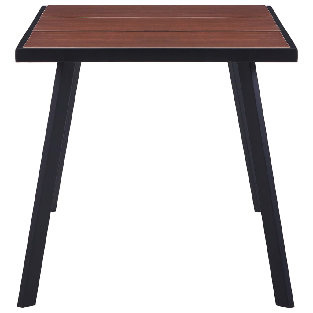 Dining Table Dark Wood and Black 160x80x75 cm MDF