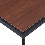 Dining Table Durable Dark Wood and Black MDF