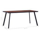 Dining Table Durable Dark Wood and Black MDF