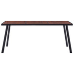 Dining Table Dark Wood and Black -MDF