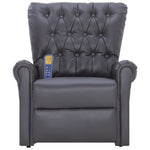 Massage Recliner Chair Grey faux Leather