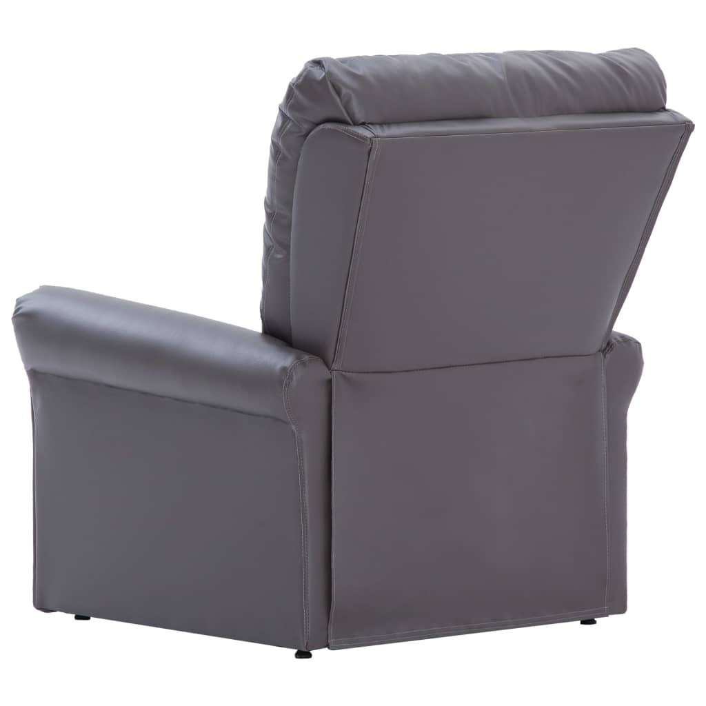 Massage Recliner Chair Grey Faux Leather