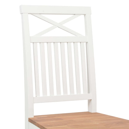 5 Piece Dining Set Solid Oak Wood