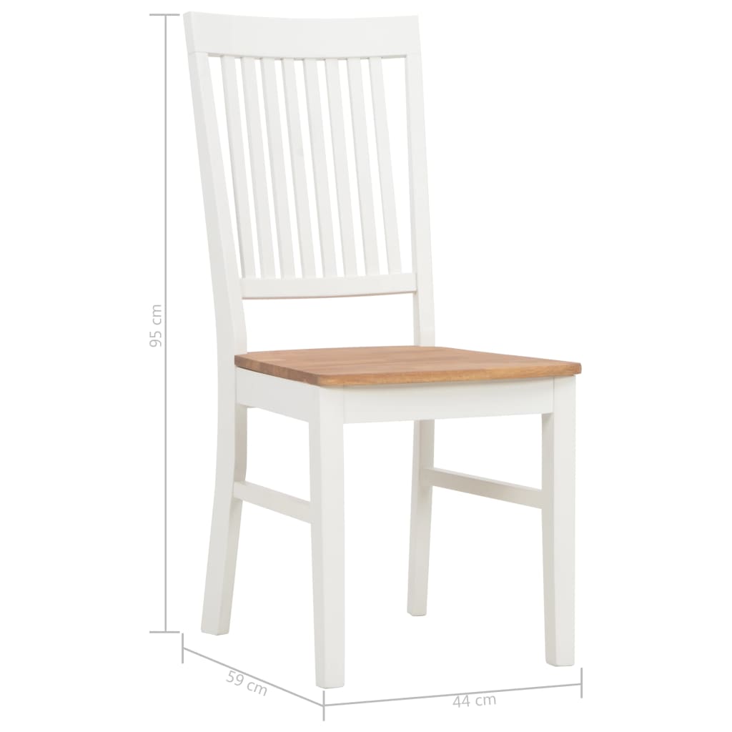 Dining Chairs 4 pcs White Solid Oak Wood