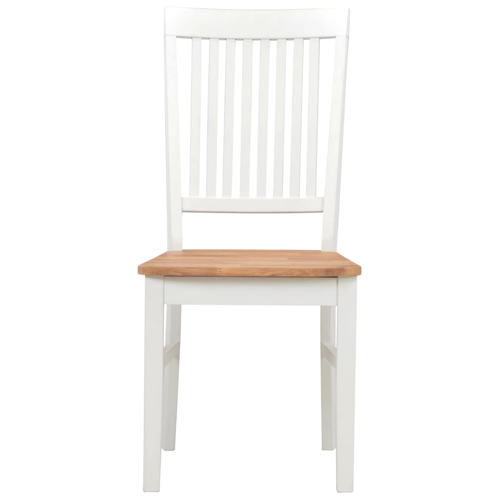 Dining Chairs 6 pcs White Solid Oak Wood