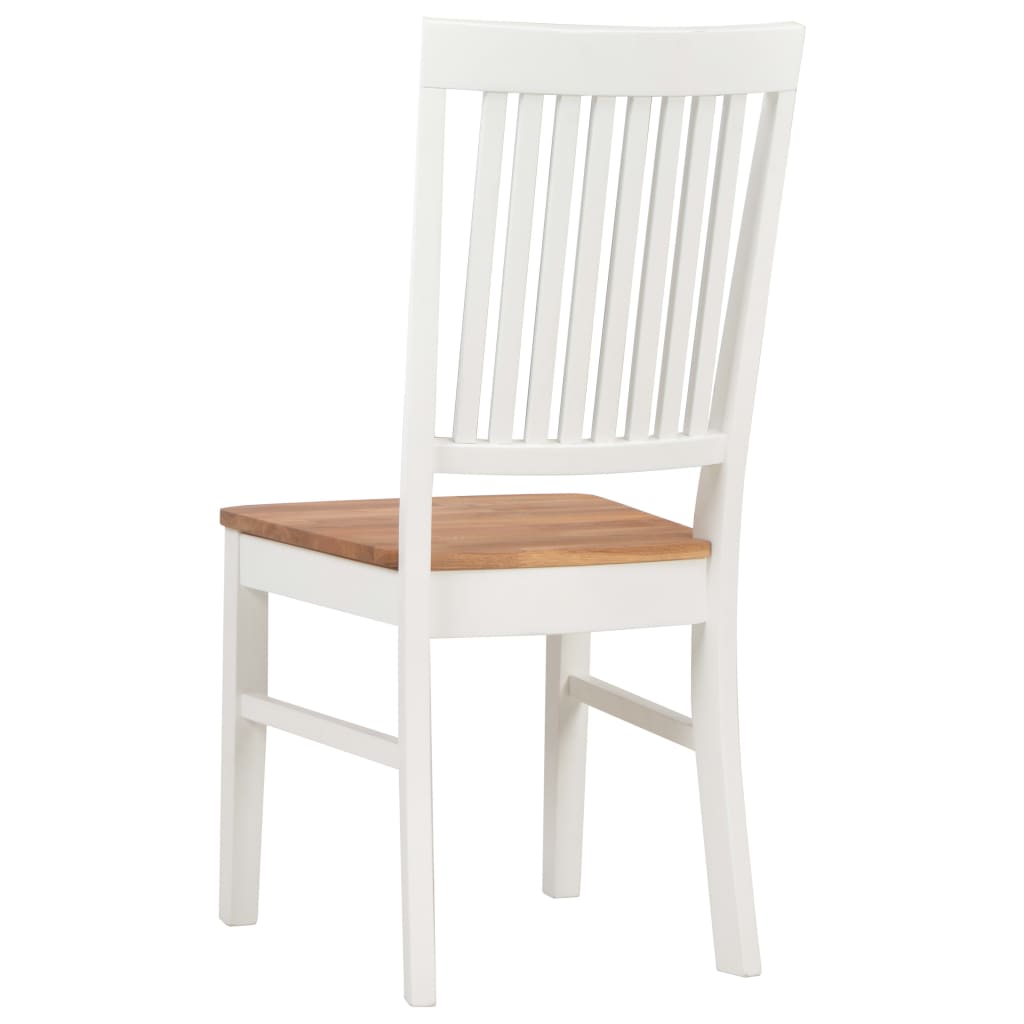 Dining Chairs 6 pcs White Solid Oak Wood