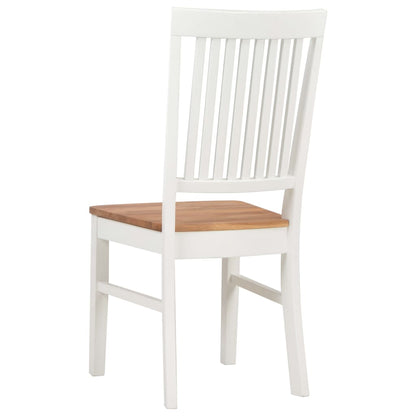 Dining Chairs 6 pcs White Solid Oak Wood