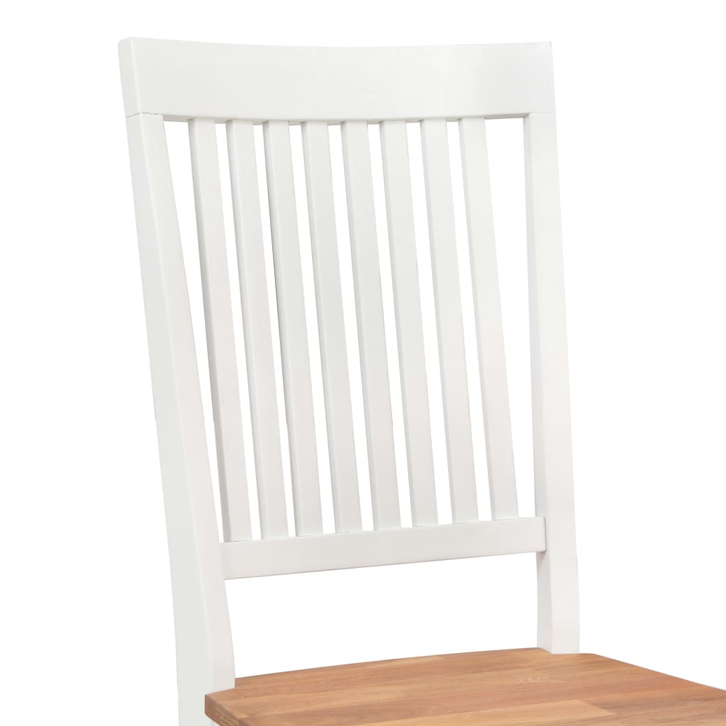 Dining Chairs 6 pcs White Solid Oak Wood