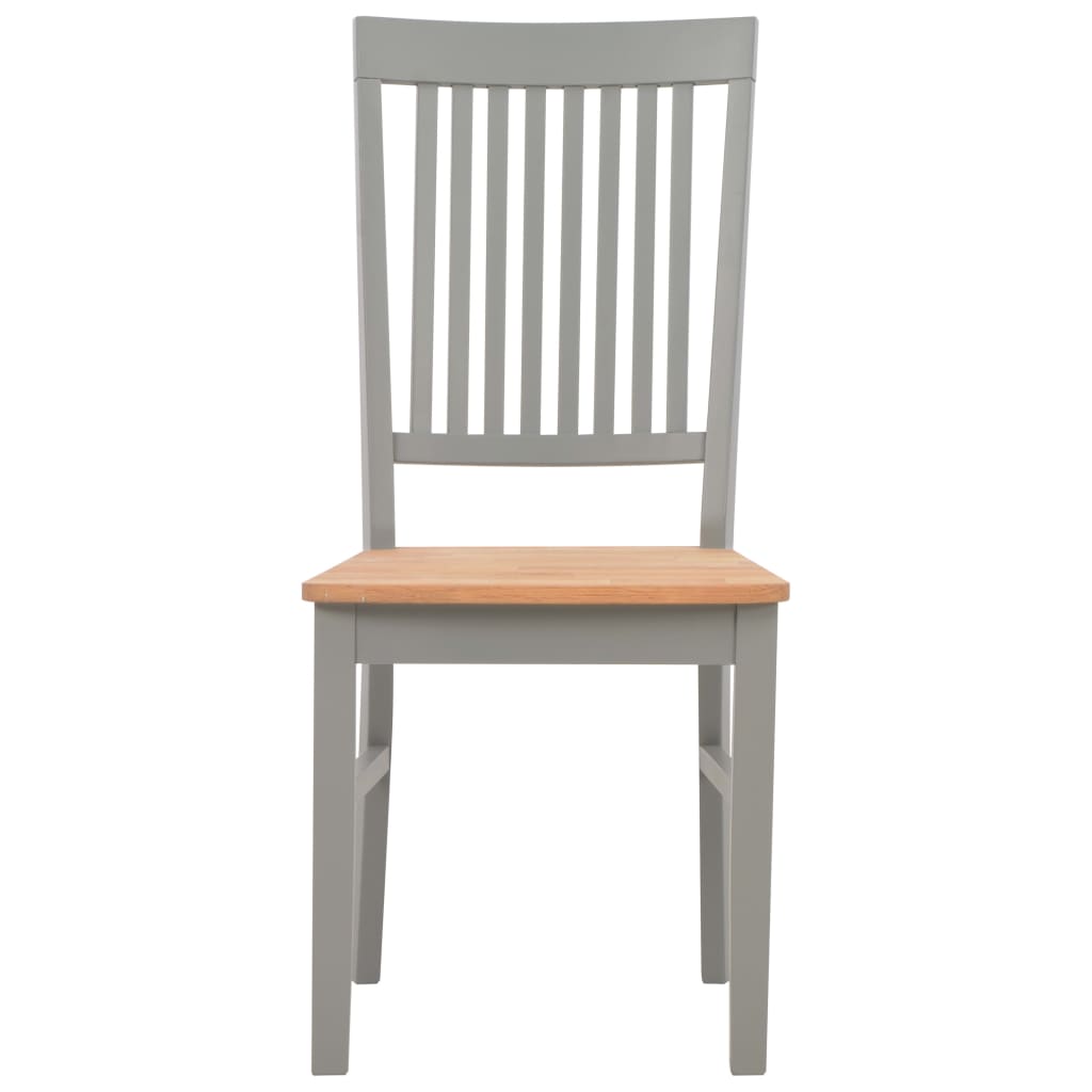 Dining Chairs 6 pcs Grey Solid Oak Wood