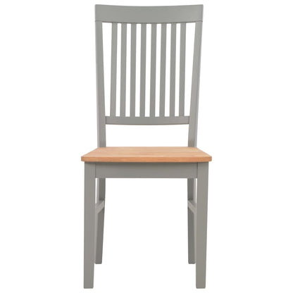 Dining Chairs 6 pcs Grey Solid Oak Wood
