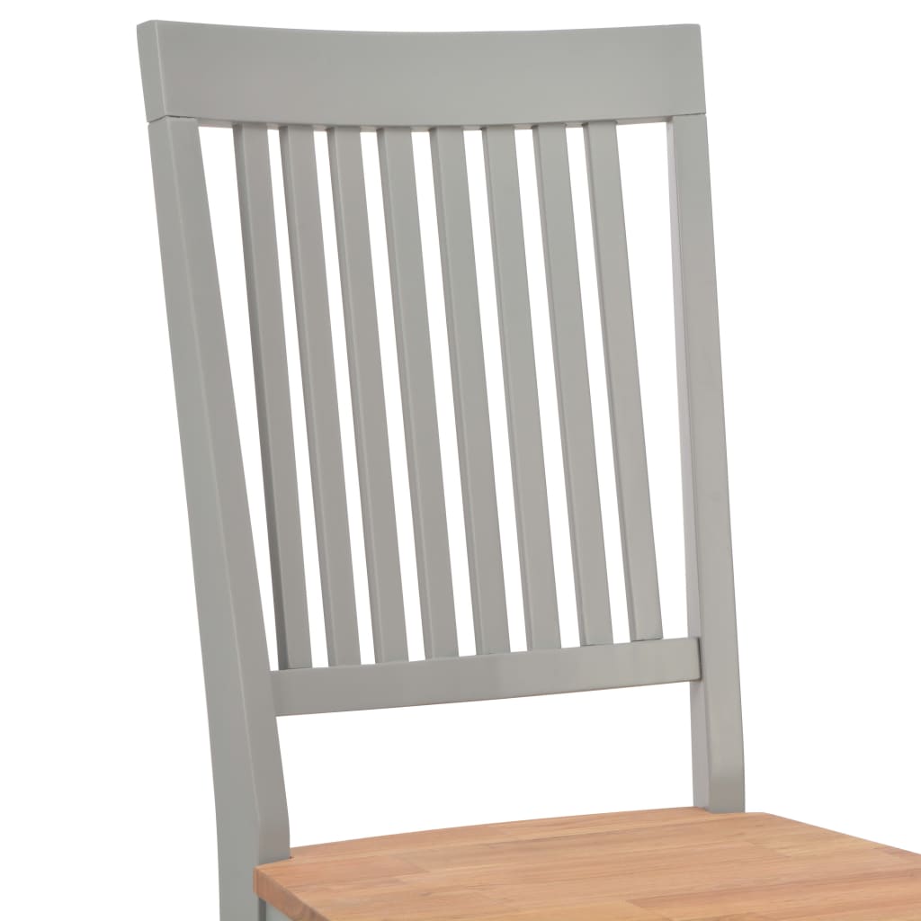 Dining Chairs 6 pcs Grey Solid Oak Wood