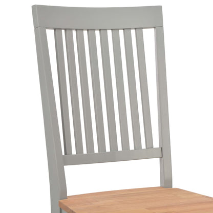 Dining Chairs 6 pcs Grey Solid Oak Wood